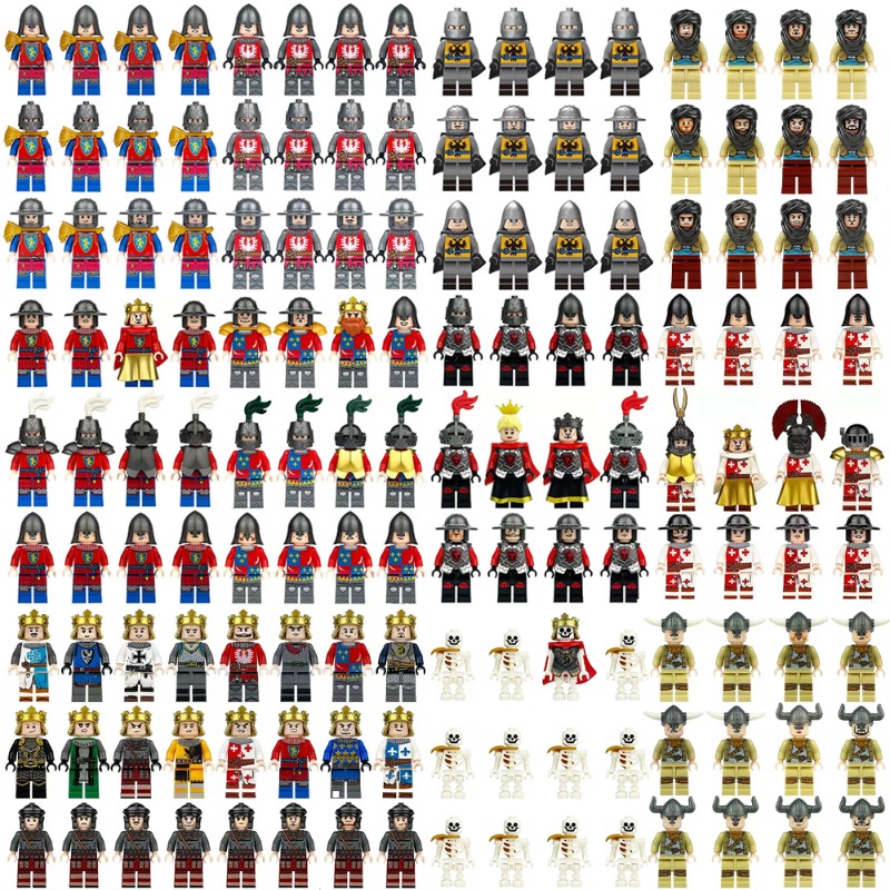 Building Block Mini - Cavaleiros romanos e medievais antigos, blocos