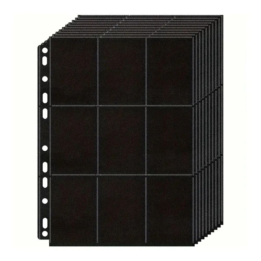 Trading Card Binder - Pacote com 10 Páginas Pretas para
