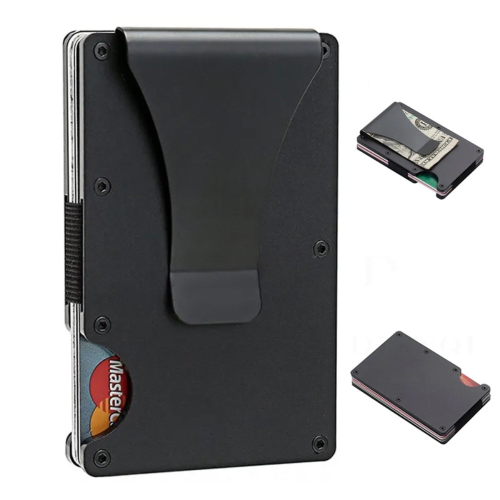 Card Top Loader - Porta-cartões de alumínio com bloqueio RFID,
