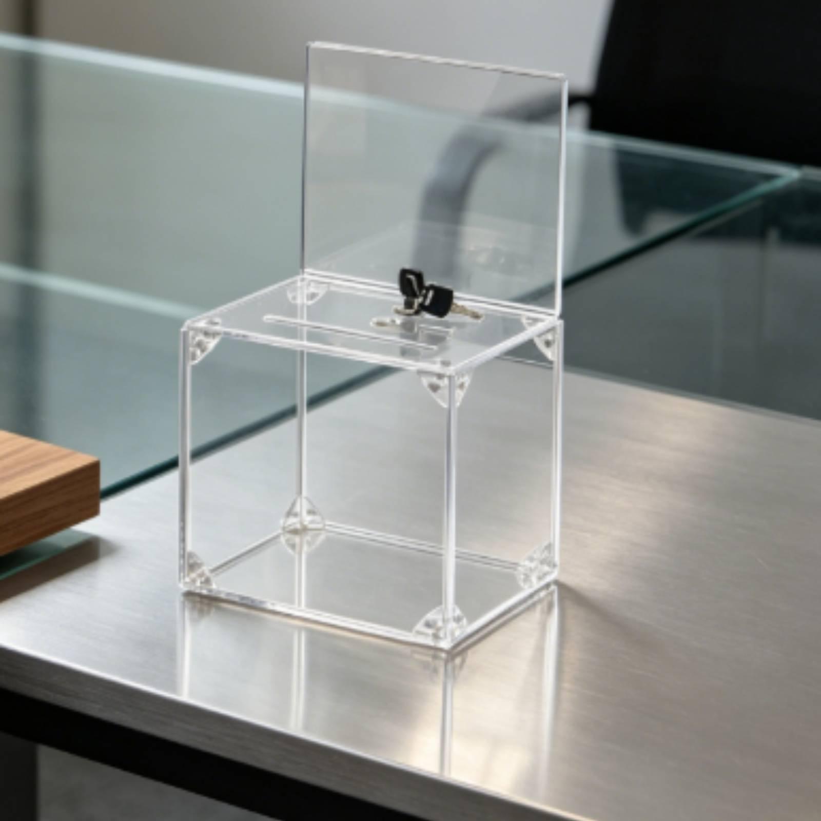 Caixa de doações em acrílico c - Display Case Acrylic avaliação e preço
