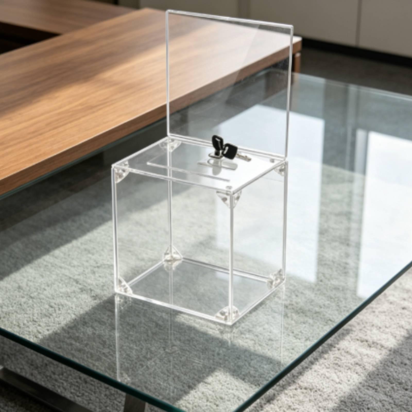 Caixa de doações em acrílico c - Display Case Acrylic avaliação e preço